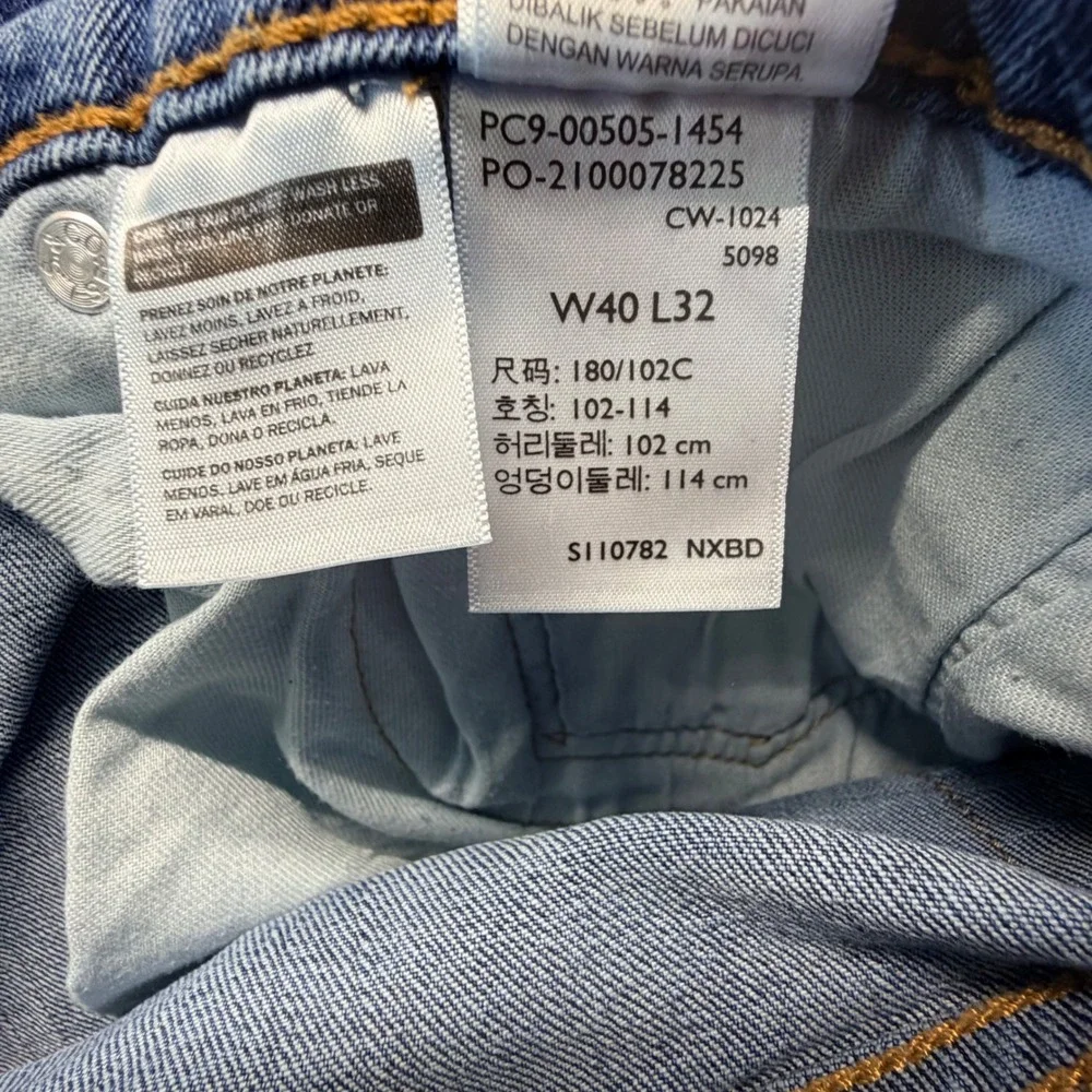 Levi 505 Regular Fit Straight Leg Jeans Medium Wash Blue Mens 40x32 00505-1454